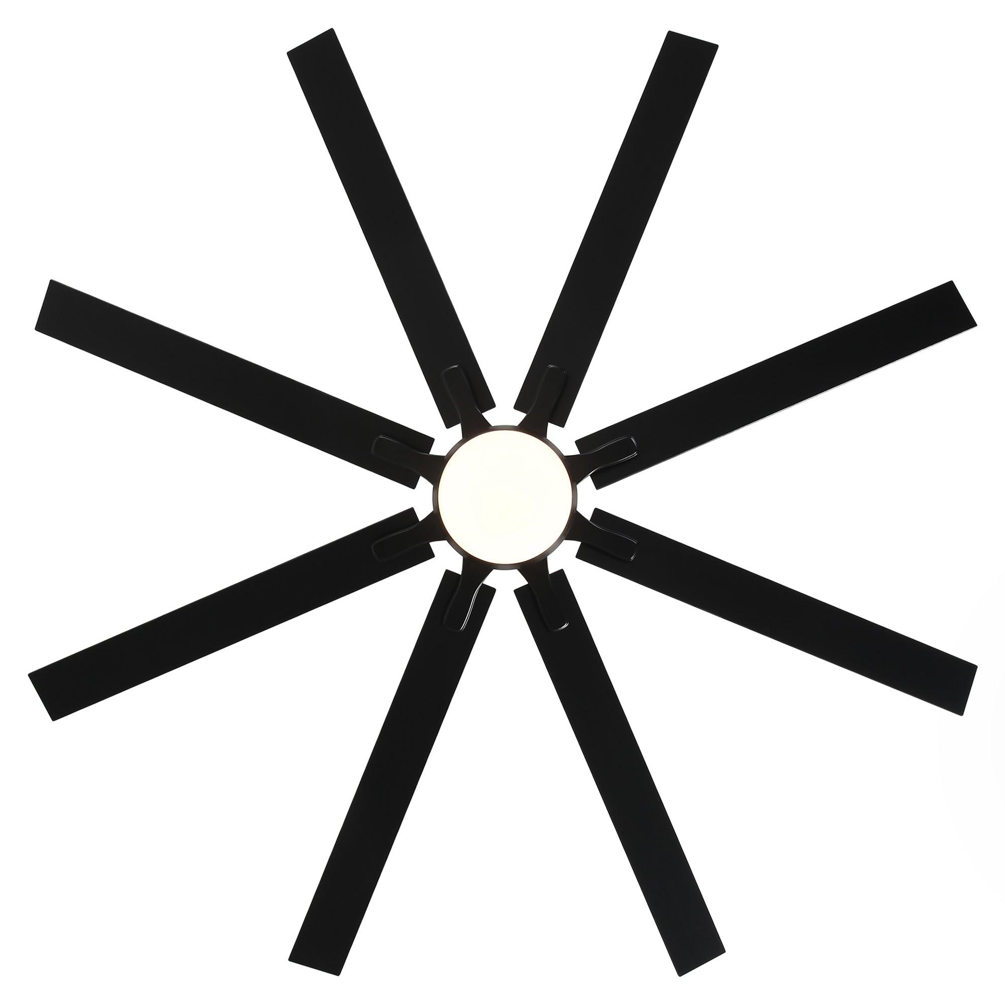 Ventilador de techo moderno Teresa de 65 pulgadas con aspas de doble cara, control remoto y luz LED.