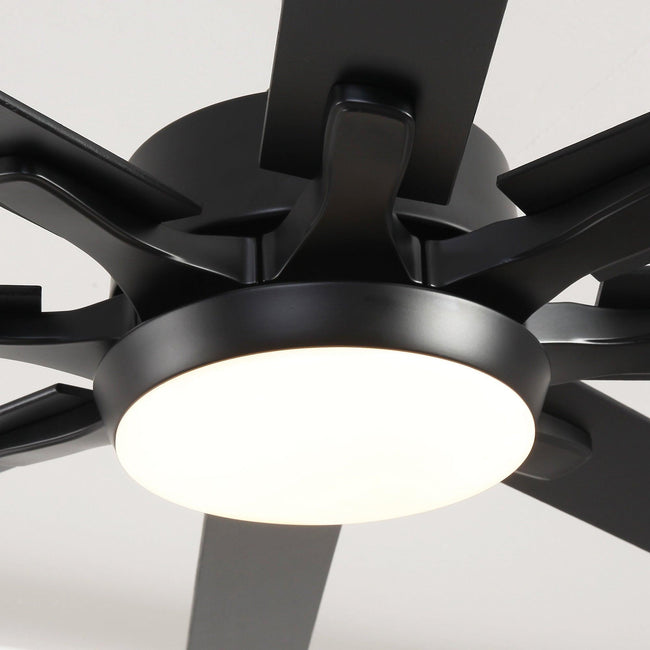 Ventilador de techo moderno Teresa de 65 pulgadas con aspas de doble cara, control remoto y luz LED.