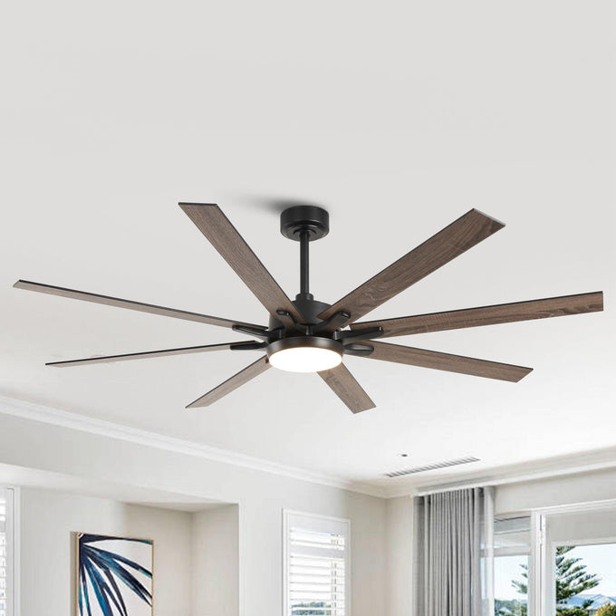 65 Inch Teresa Modern Double-sided Blades Ceiling Fan with Remote Control and LED Light