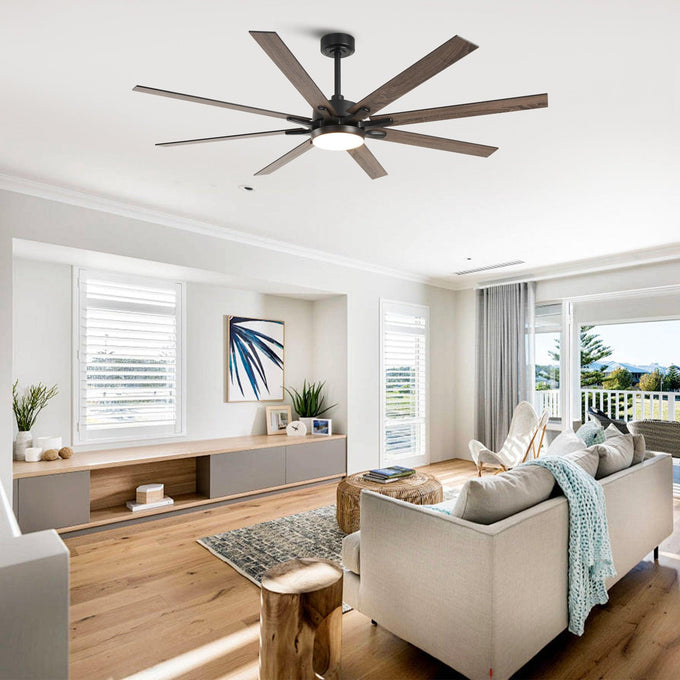 65 Inch Teresa Modern Double-sided Blades Ceiling Fan with Remote Control and LED Light