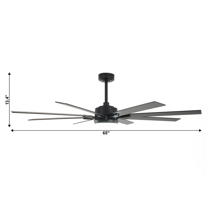 65 Inch Teresa Modern Double-sided Blades Ceiling Fan with Remote Control and LED Light