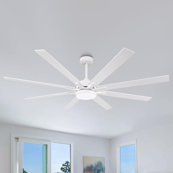 65 Inch Teresa Modern Double-sided Blades Ceiling Fan with Remote Control and LED Light