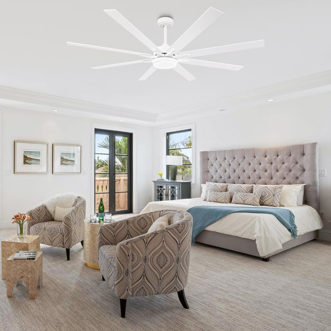 65 Inch Teresa Modern Double-sided Blades Ceiling Fan with Remote Control and LED Light