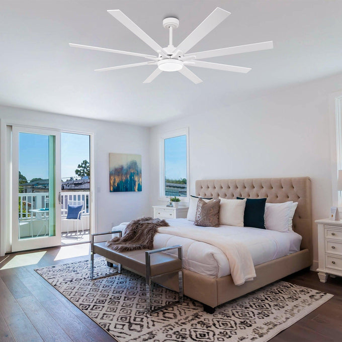 65 Inch Teresa Modern Double-sided Blades Ceiling Fan with Remote Control and LED Light
