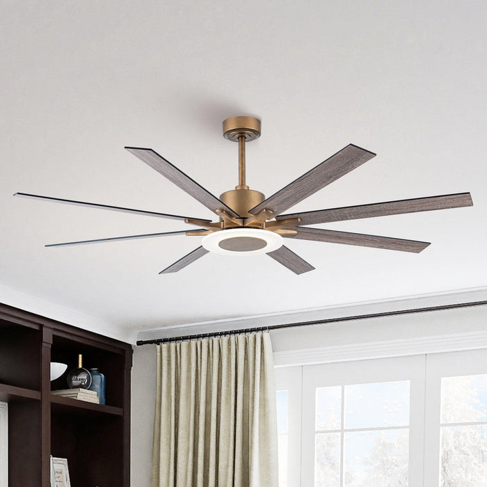 65 "Godavari Industrial Downrod Mount Reversible Ventilador de Techo con Iluminación LED y Control Remoto