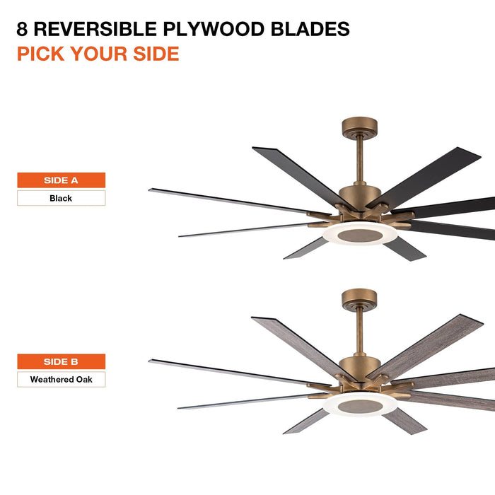 65 "Godavari Industrial Downrod Mount Reversible Ventilador de Techo con Iluminación LED y Control Remoto