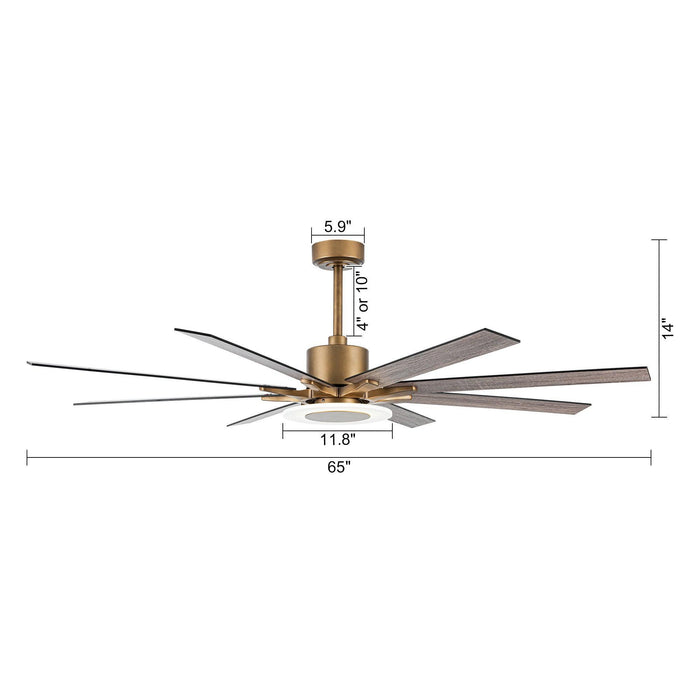 65 "Godavari Industrial Downrod Mount Reversible Ventilador de Techo con Iluminación LED y Control Remoto