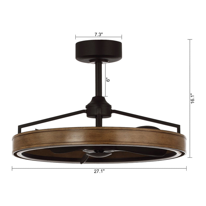 27" Mumbai Farmhouse Downrod Mount Fandelier Ceiling Fan with LED Lighting and Remote Control