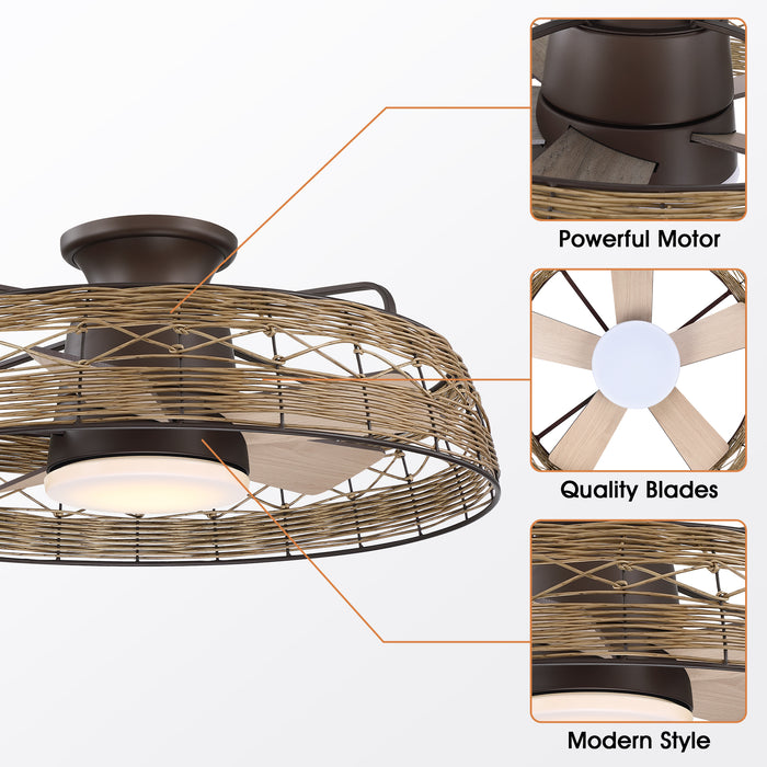 27" Reversible Flush Mount Ceiling Fan