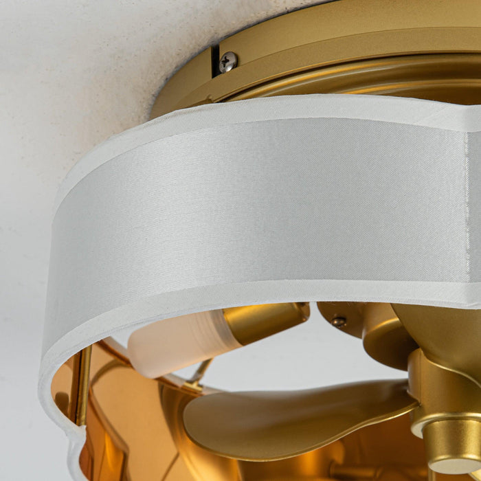 Ventilador de techo empotrado dorado Vaczon de 13 pulgadas con luz y control remoto