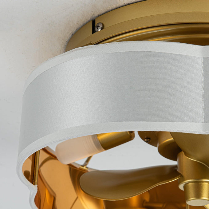 Ventilador de techo empotrado dorado Vaczon de 13 pulgadas con luz y control remoto