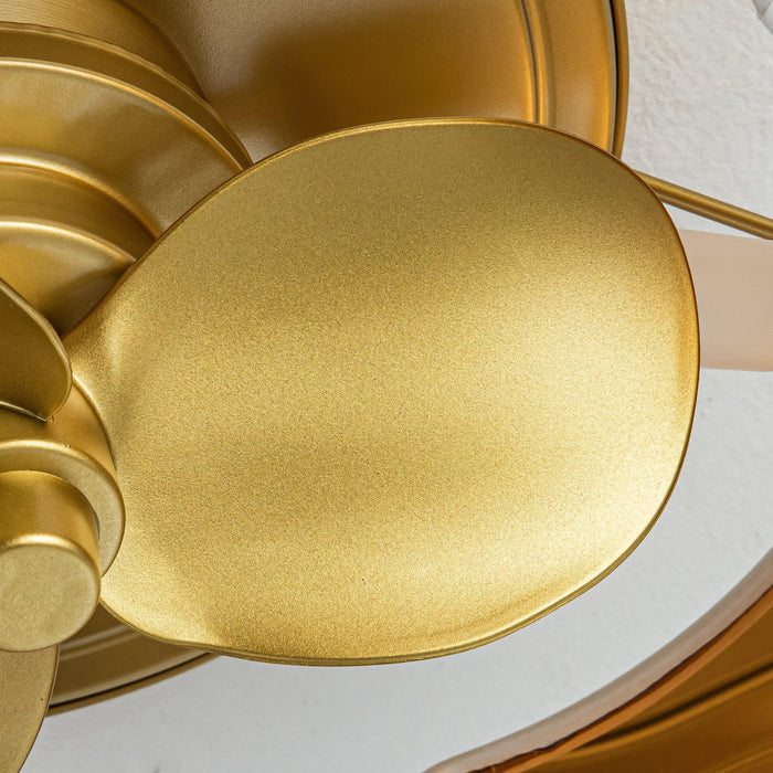 Ventilador de techo empotrado dorado Vaczon de 13 pulgadas con luz y control remoto