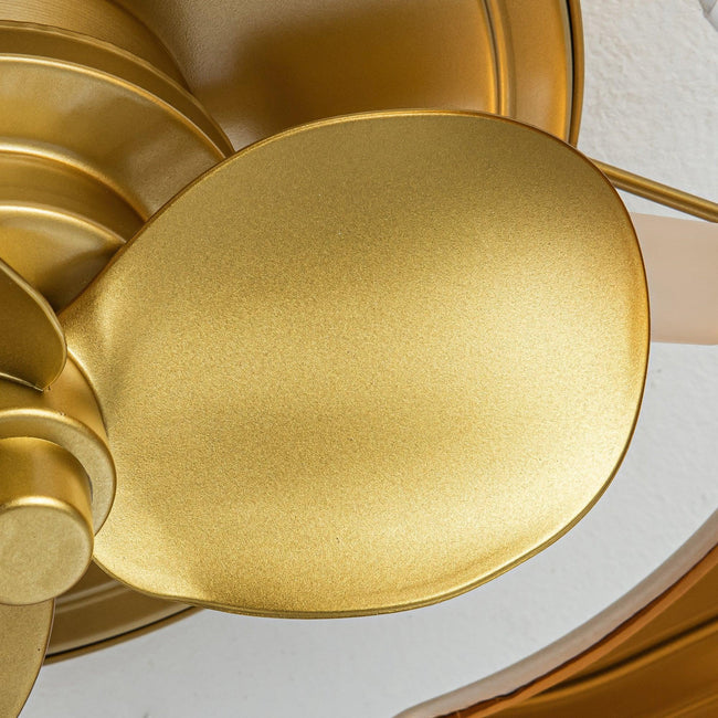 Ventilador de techo empotrado dorado Vaczon de 13 pulgadas con luz y control remoto