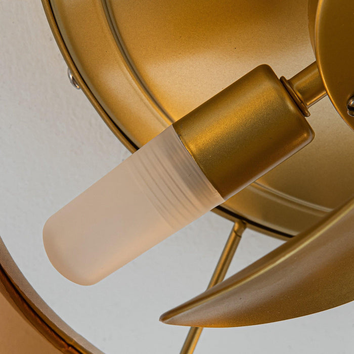 Ventilador de techo empotrado dorado Vaczon de 13 pulgadas con luz y control remoto