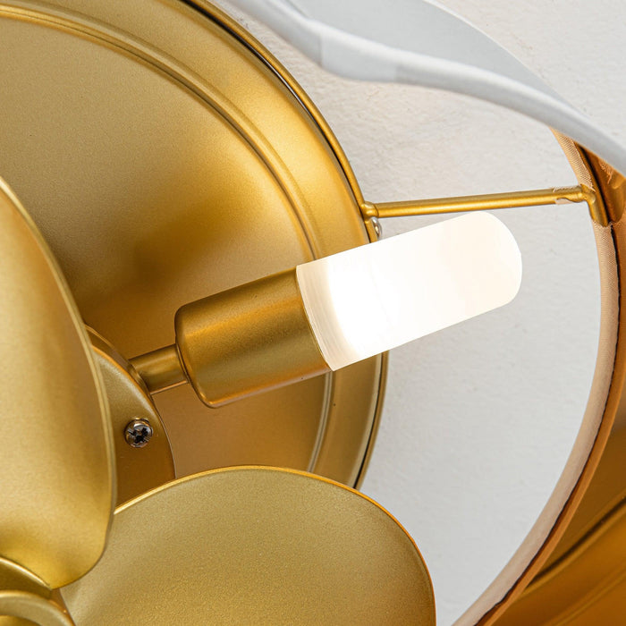 Ventilador de techo empotrado dorado Vaczon de 13 pulgadas con luz y control remoto