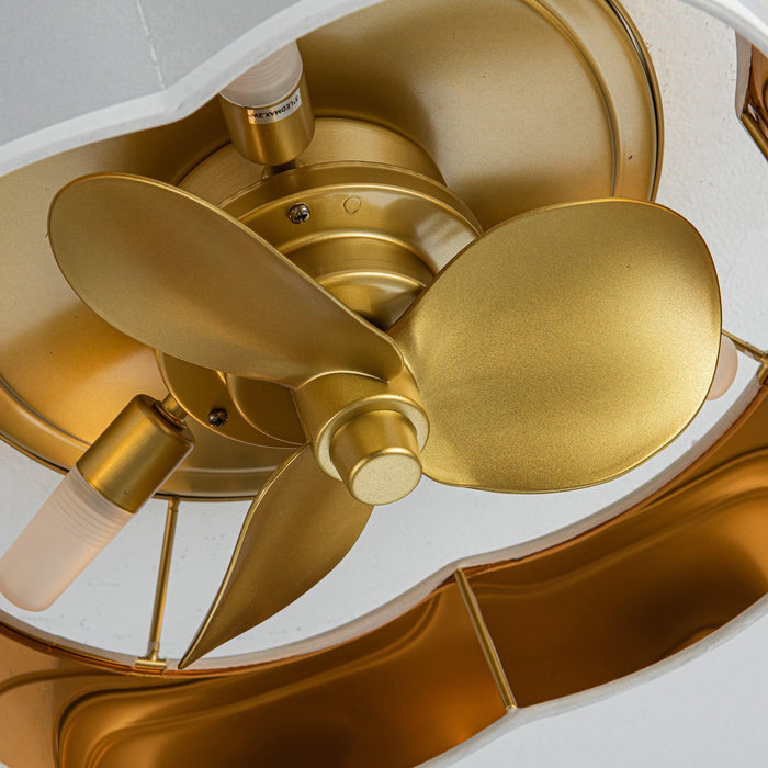 Ventilador de techo empotrado dorado Vaczon de 13 pulgadas con luz y control remoto