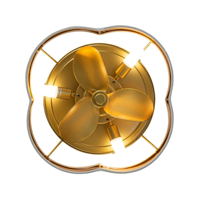 Ventilador de techo empotrado dorado Vaczon de 13 pulgadas con luz y control remoto