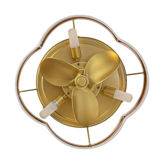 Ventilador de techo empotrado dorado Vaczon de 13 pulgadas con luz y control remoto
