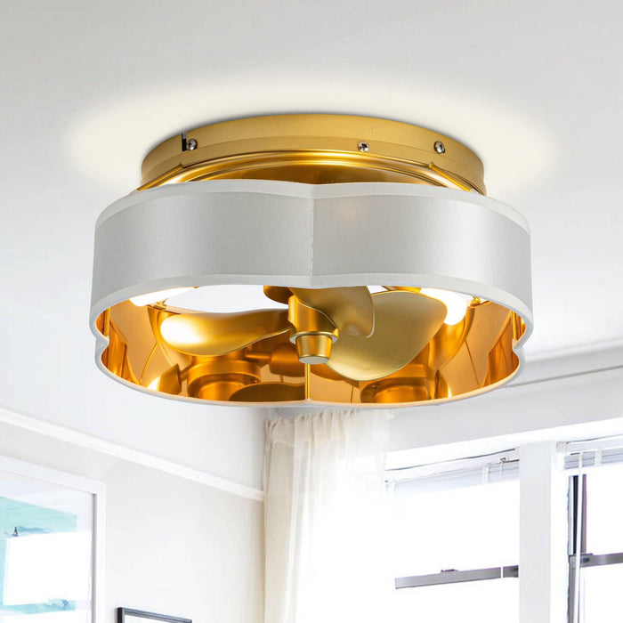 Ventilador de techo empotrado dorado Vaczon de 13 pulgadas con luz y control remoto