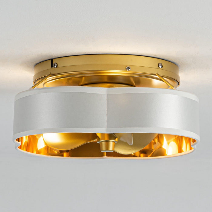 Ventilador de techo empotrado dorado Vaczon de 13 pulgadas con luz y control remoto
