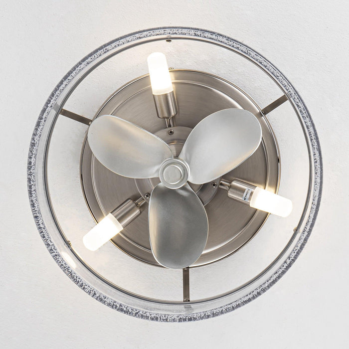 Ventilador de techo reversible de 13" con montaje empotrado, iluminación y control remoto