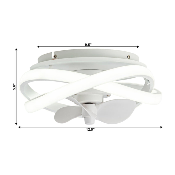 Ventilador empotrado Vaczon de 13" con luz y control remoto