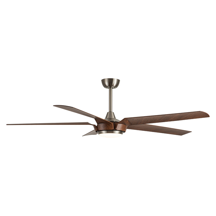 65" Fury Farmhouse DC Motor Downrod Mount Ceiling Fan with Lighting and Remote Control