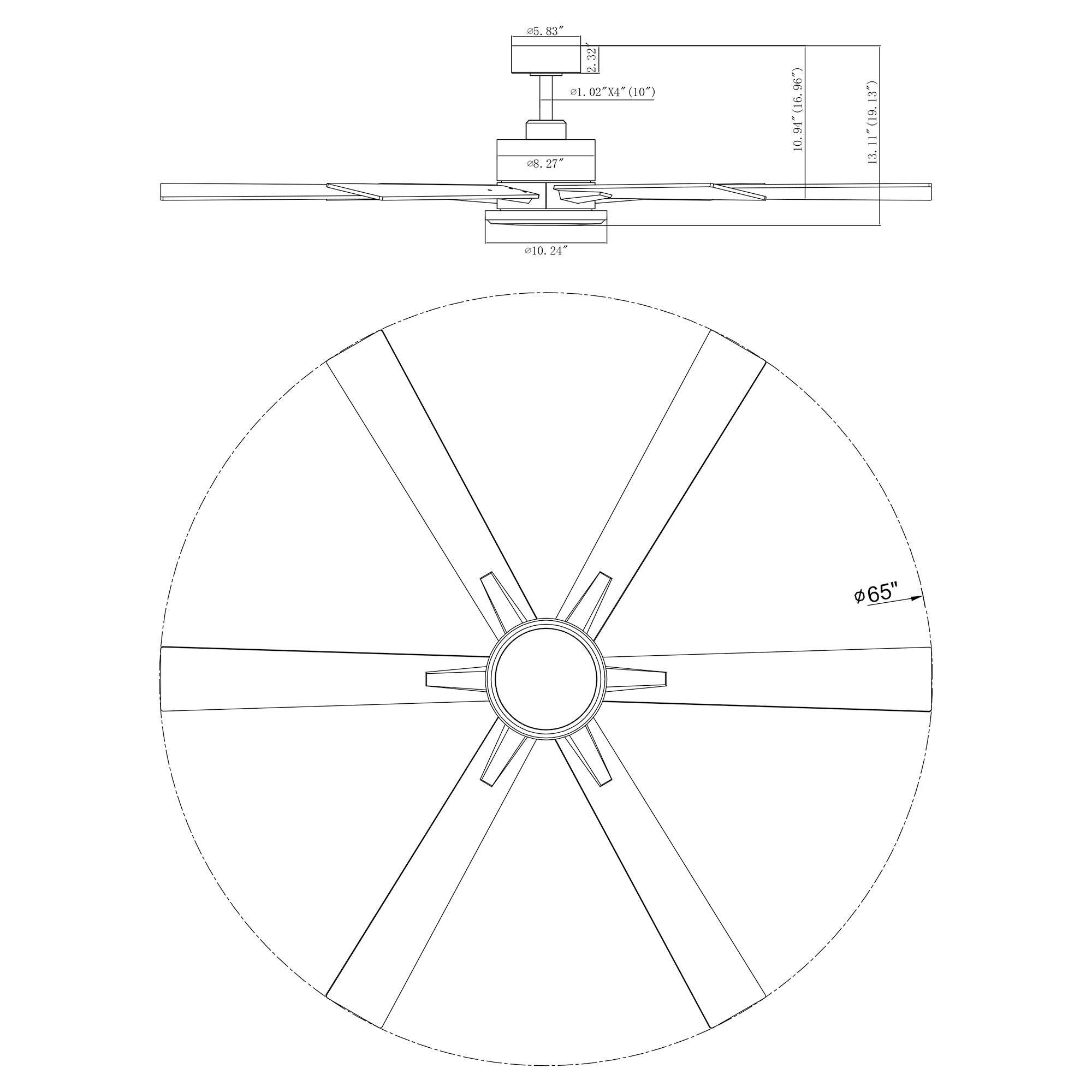 Ventilador de techo industrial Amold de 65