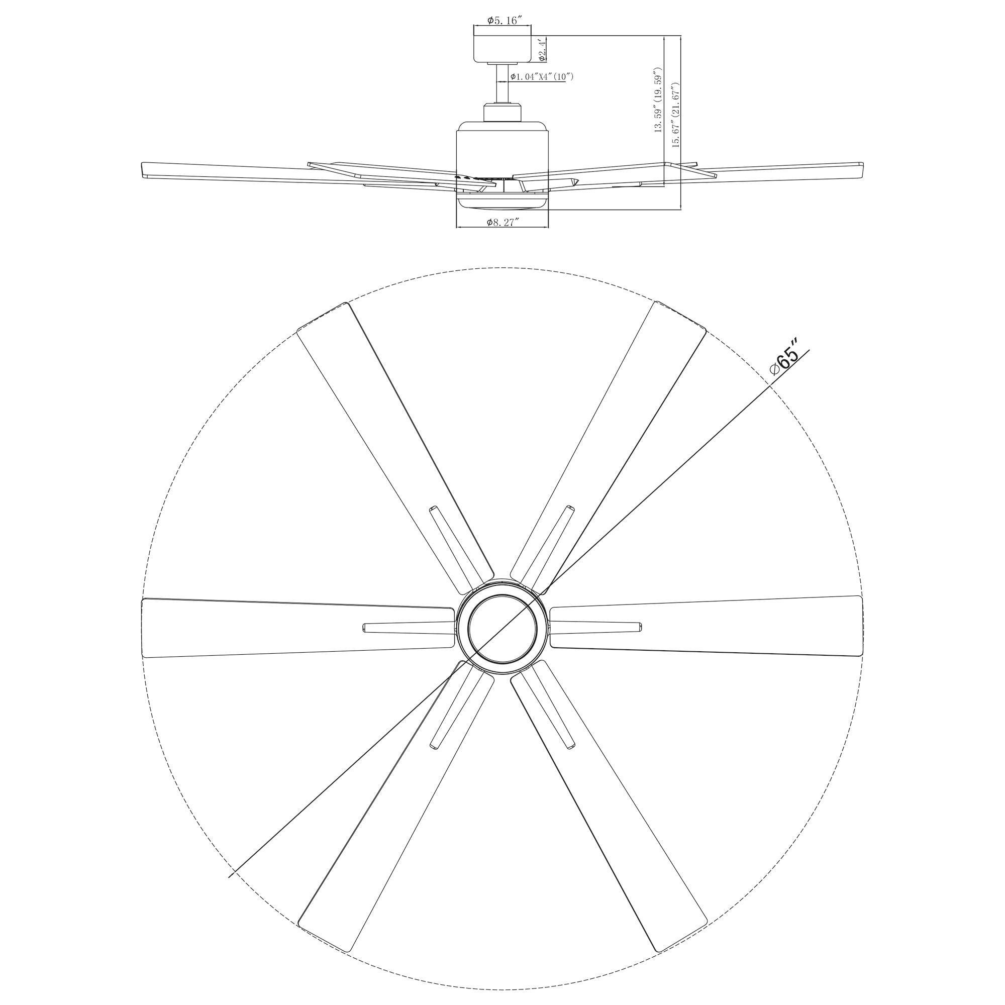 Ventilador de techo industrial Bendan de 65