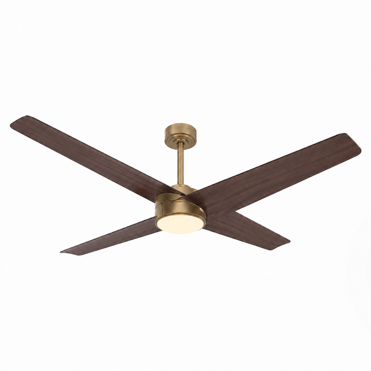 Ventilador de techo reversible Parvez de 60" con motor de CC, montaje en varilla, iluminación y control remoto