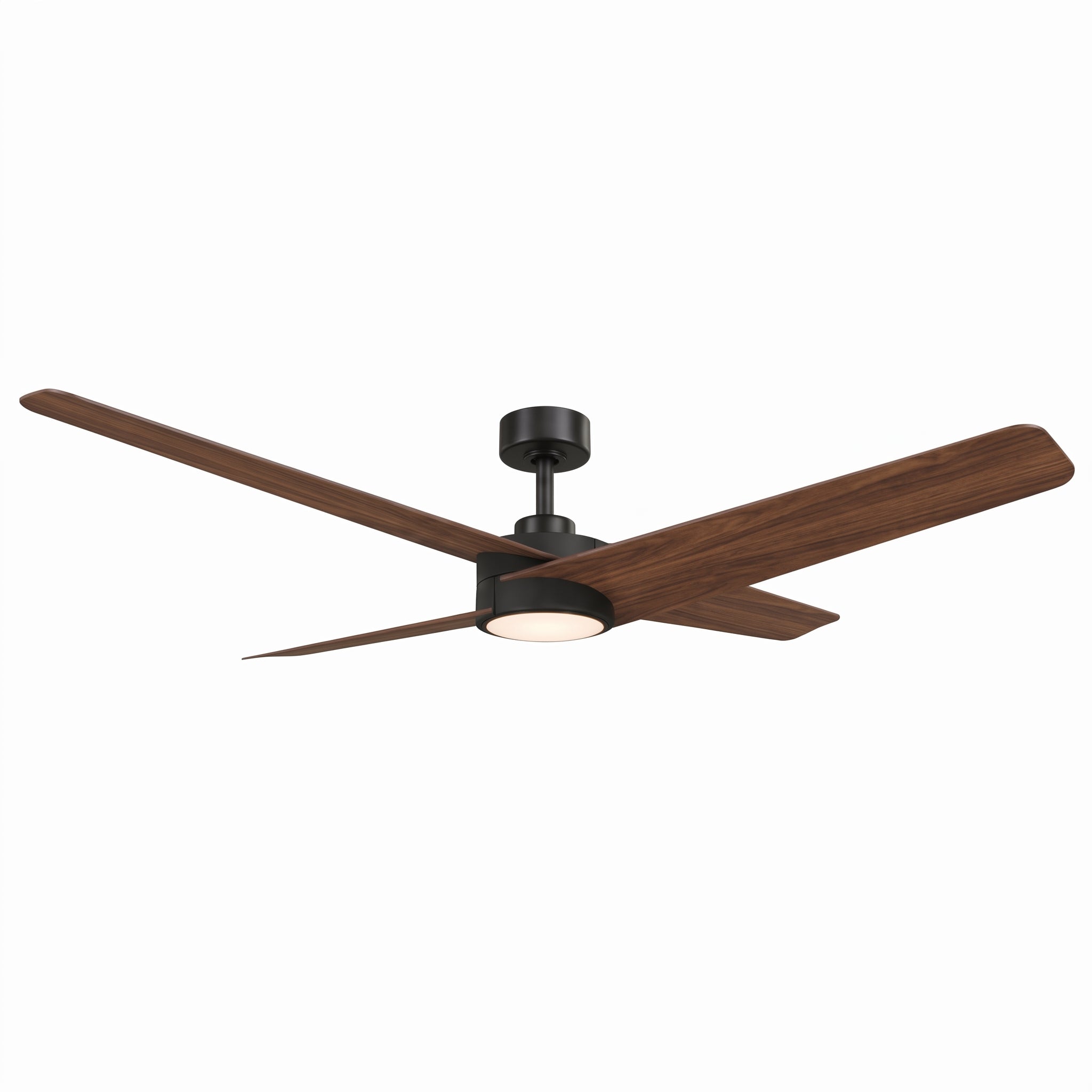 Ventilador de techo reversible Parvez de 60" con motor de CC, montaje en varilla, iluminación y control remoto