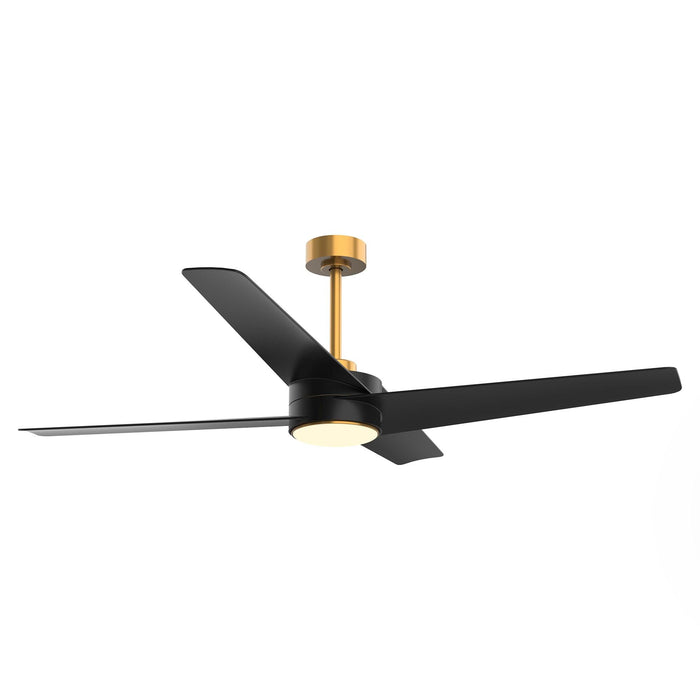 Ventilador de techo reversible Parvez de 60" con motor de CC, montaje en varilla, iluminación y control remoto