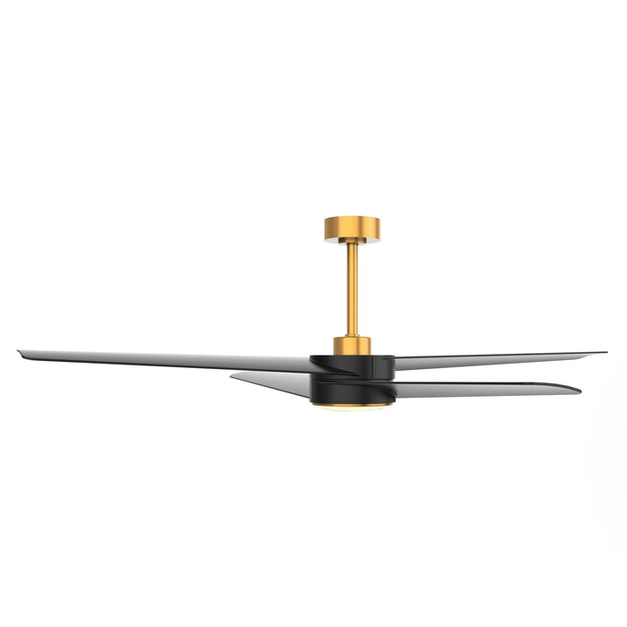 Ventilador de techo reversible Parvez de 60" con motor de CC, montaje en varilla, iluminación y control remoto