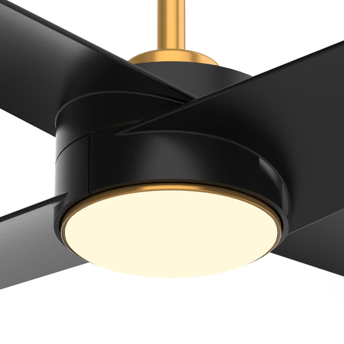 Ventilador de techo reversible Parvez de 60" con motor de CC, montaje en varilla, iluminación y control remoto