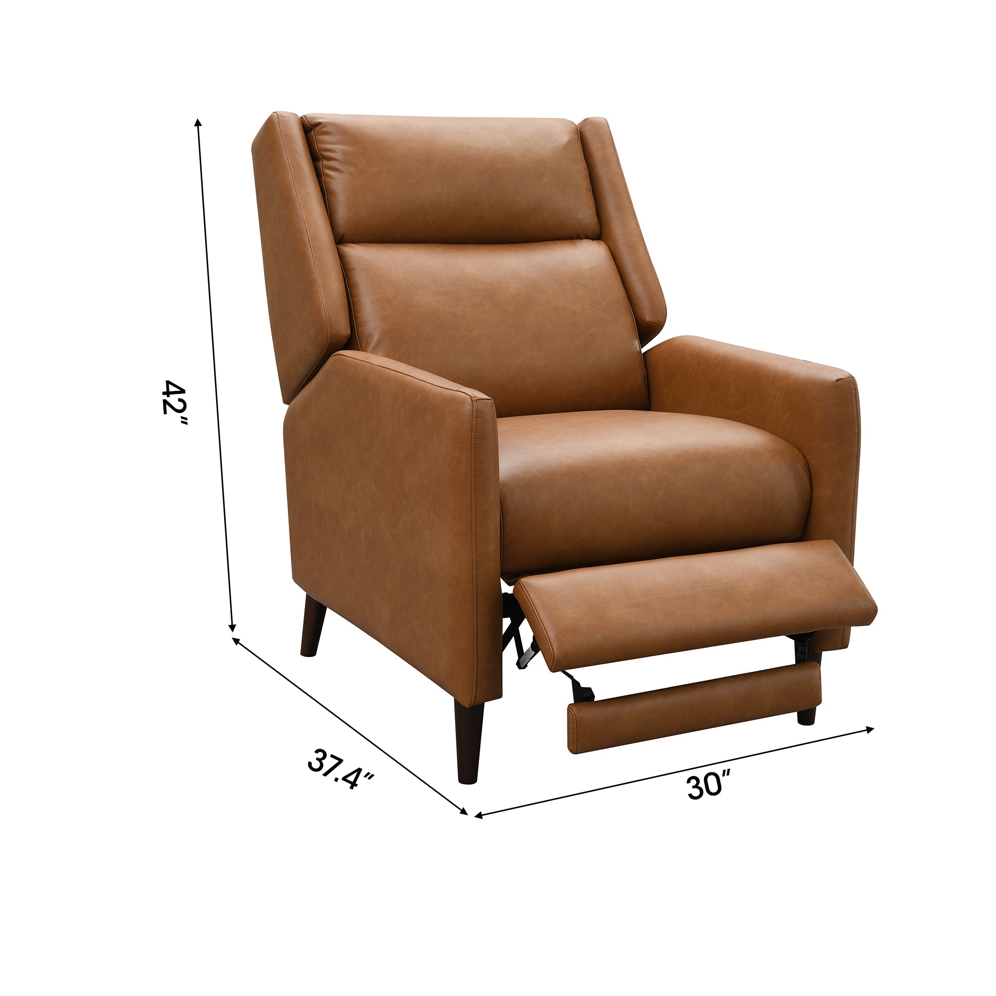 Psyche 30 Inch Modern Pushback Recliner with High Back