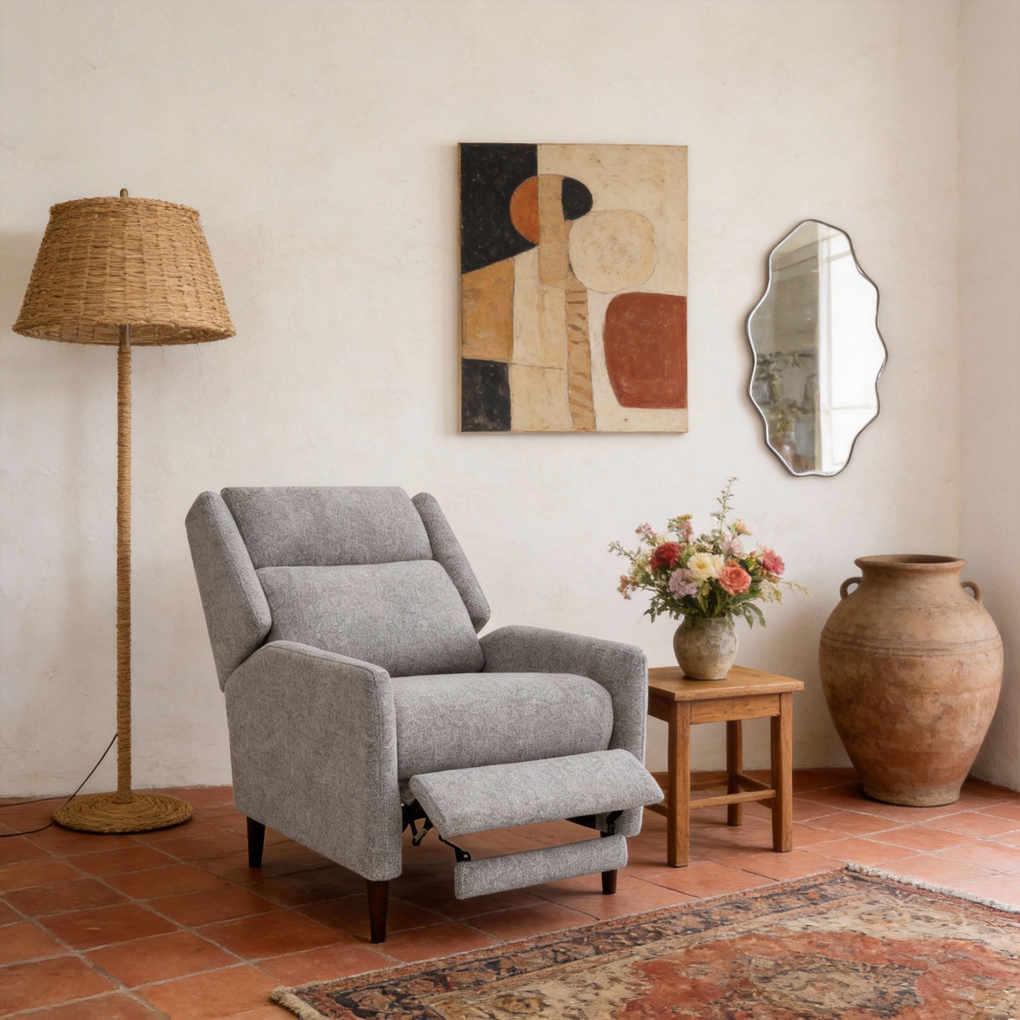 Psyche 30 Inch Modern Pushback Recliner with High Back