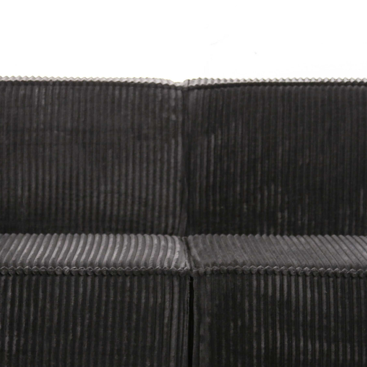 Black Corduroy Modular Compressed Sofa & Loveseat with Track Arms