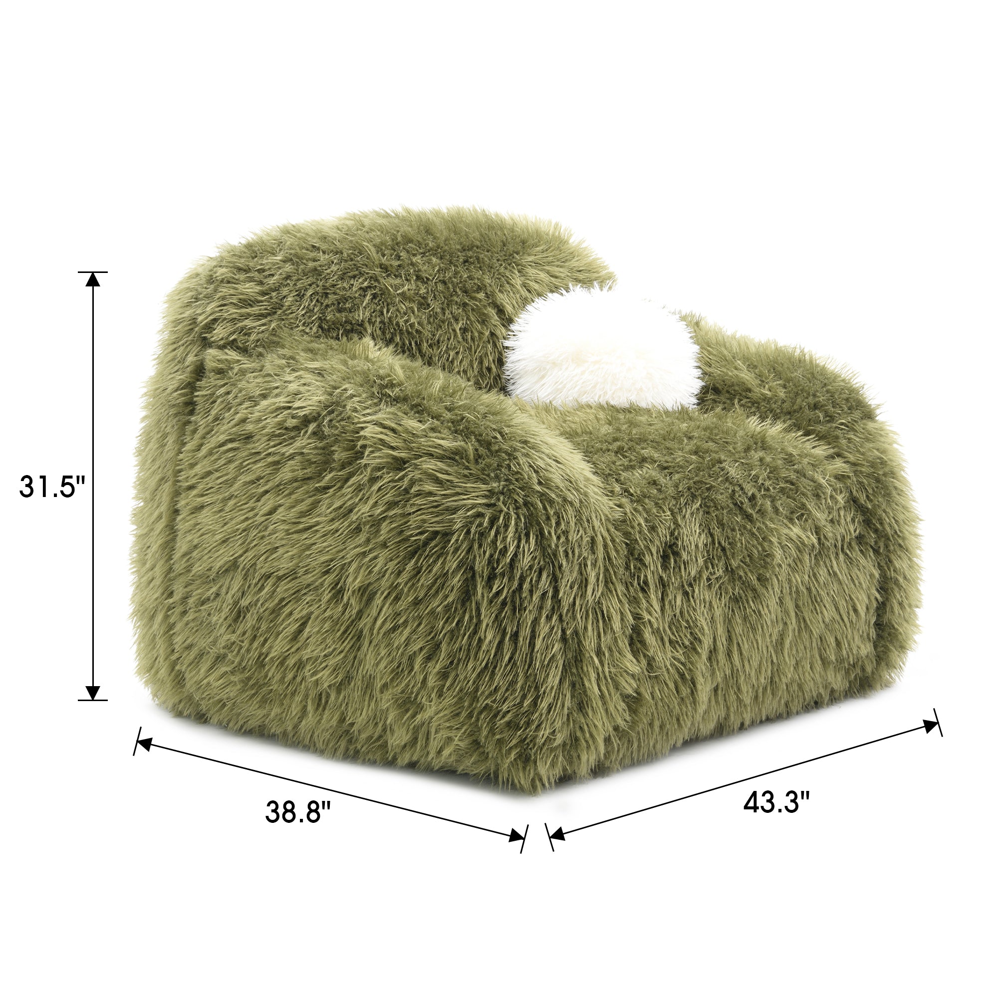 43 Inch Darwen Modern 360-Degree Swivel Chair with Ball Pillow