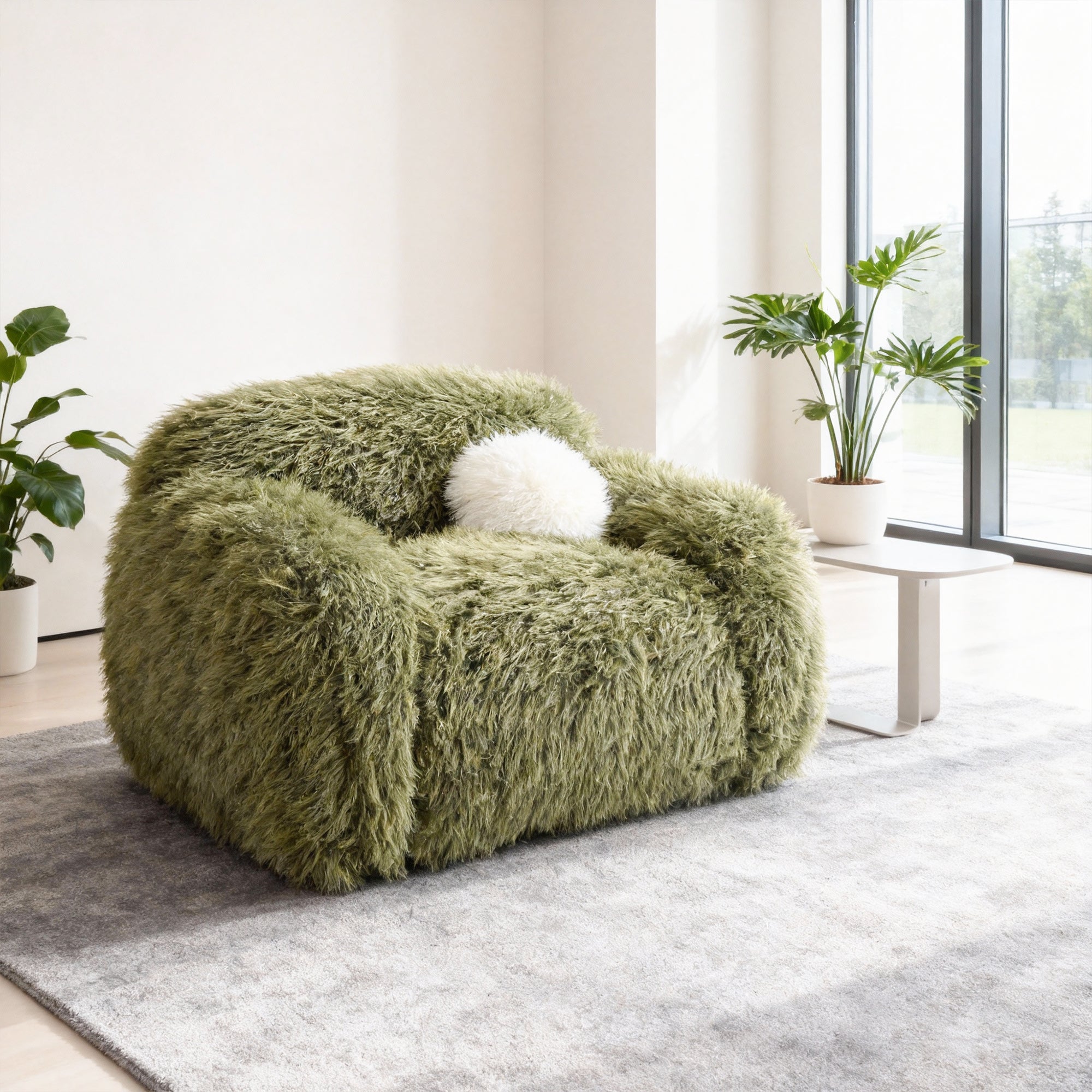 43 Inch Darwen Modern 360-Degree Swivel Chair with Ball Pillow