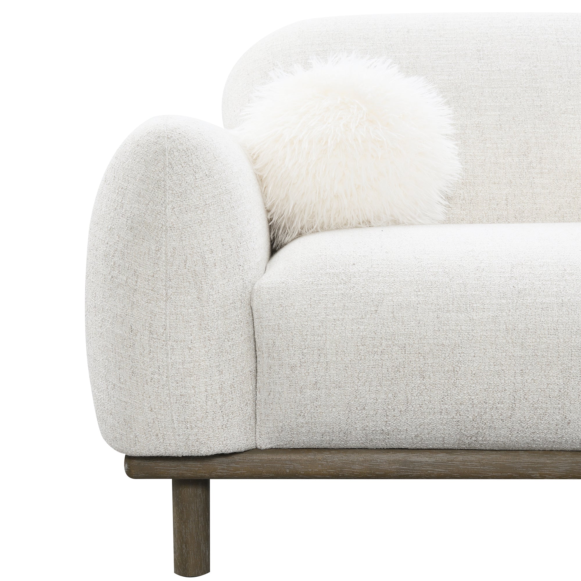 Mellone 84" Mid-Century Modern Chenille Sofa with 3 Pillows