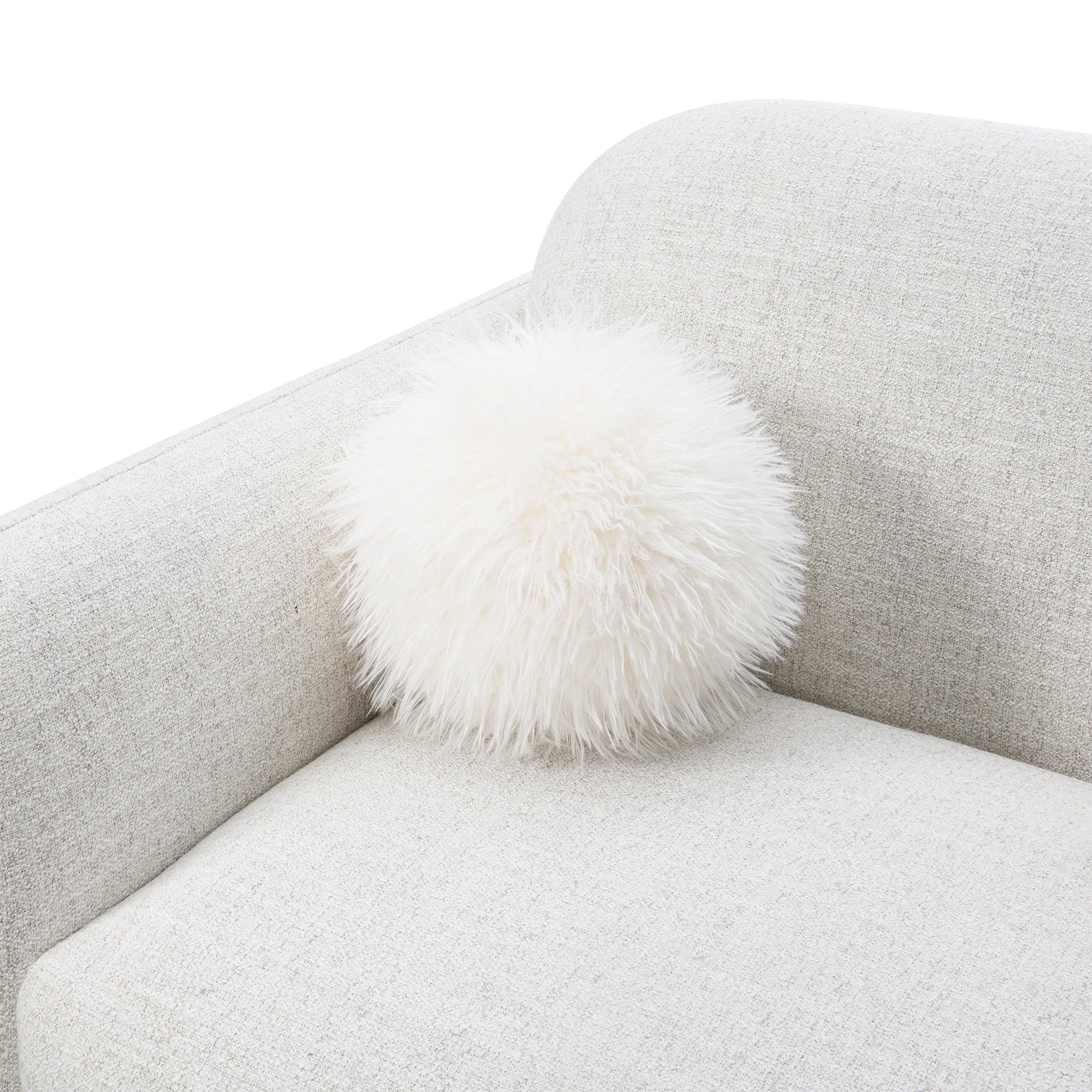 Mellone 84" Mid-Century Modern Chenille Sofa with 3 Pillows