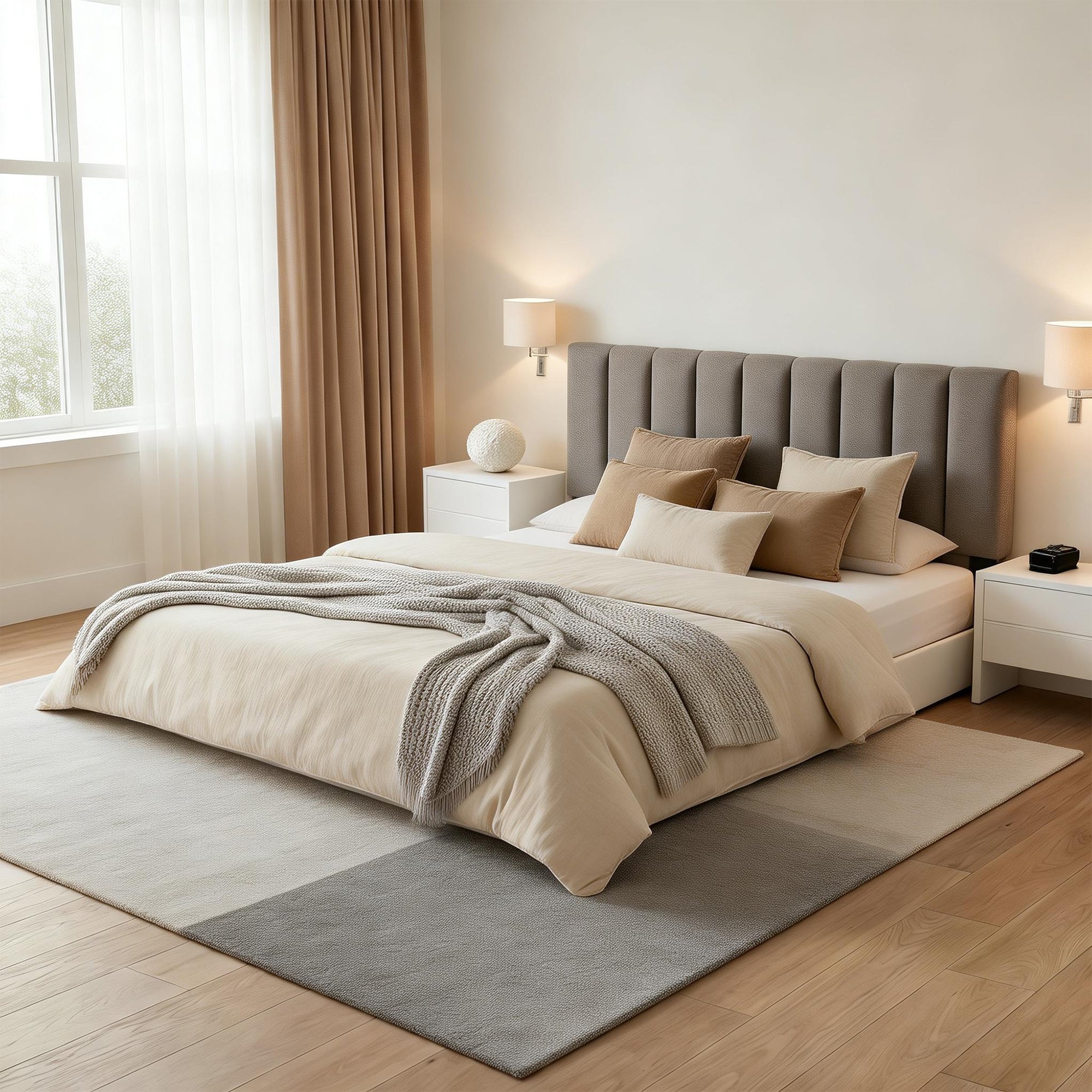 Altimari E.King & Queen Channeled Headboard Frame Platform Bed