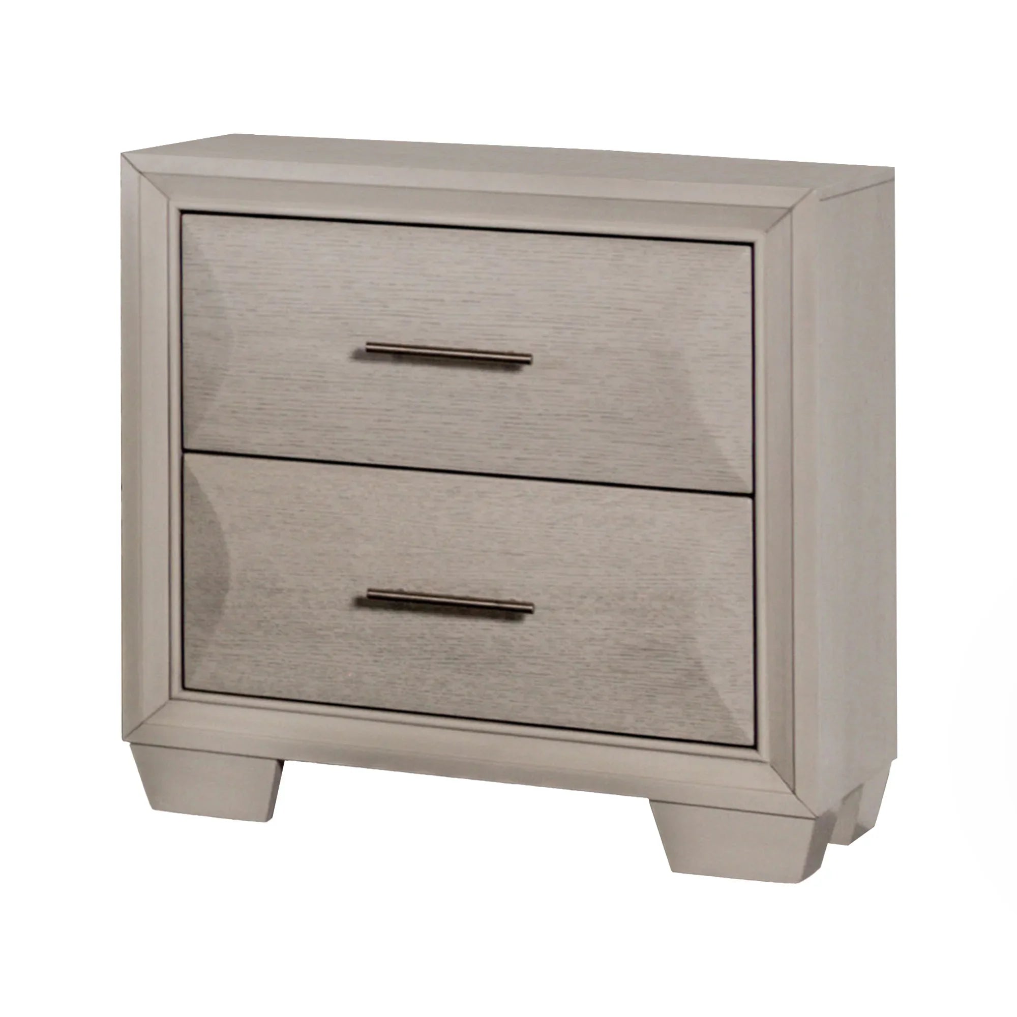 Hinwitz Transitional Solid Wood 2-Drawer Nightstand