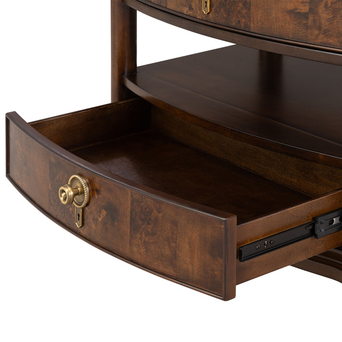 30.5" Westerham French Nightstand Power Outlet with LED Light, Dark Cherry