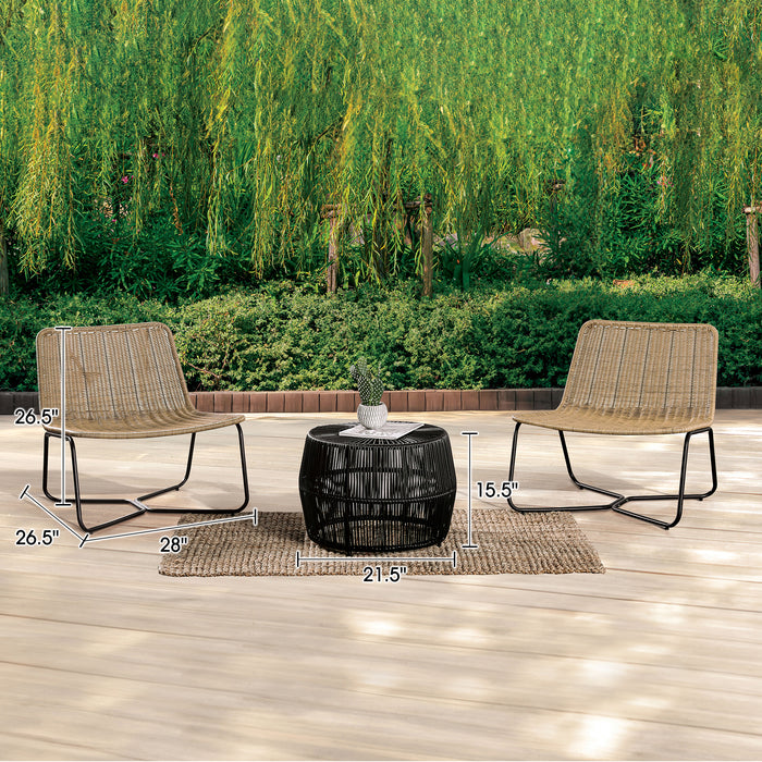 Juego de muebles de exterior de 4 piezas con sofá de dos plazas, conjunto de conversación de cuerda para patio con cojines para patio, piscina y jardín.