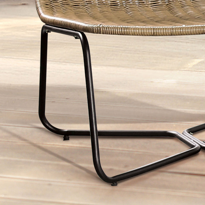 Juego de muebles de exterior de 4 piezas con sofá de dos plazas, conjunto de conversación de cuerda para patio con cojines para patio, piscina y jardín.