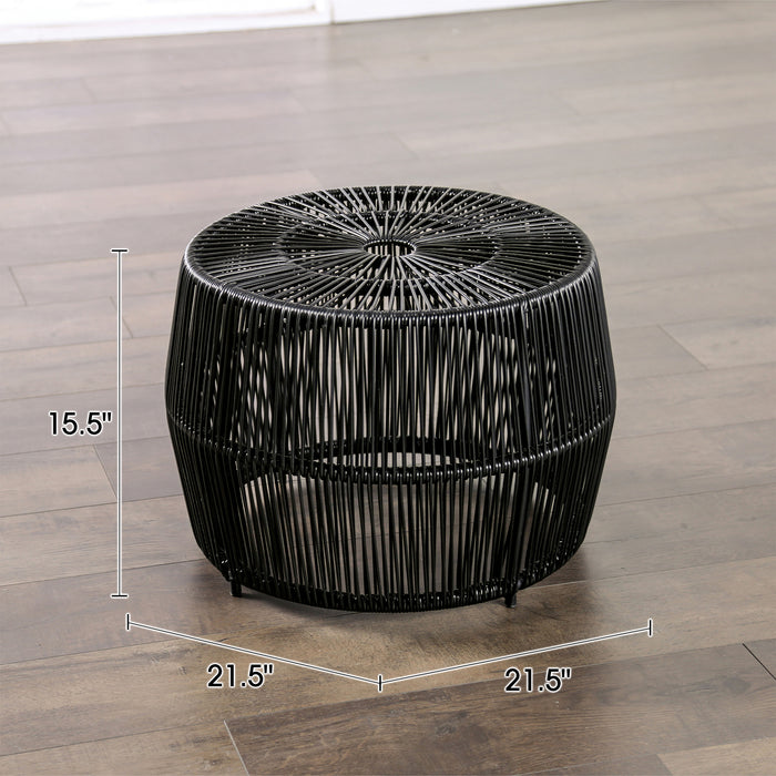 Juego de muebles de exterior de 4 piezas con sofá de dos plazas, conjunto de conversación de cuerda para patio con cojines para patio, piscina y jardín.