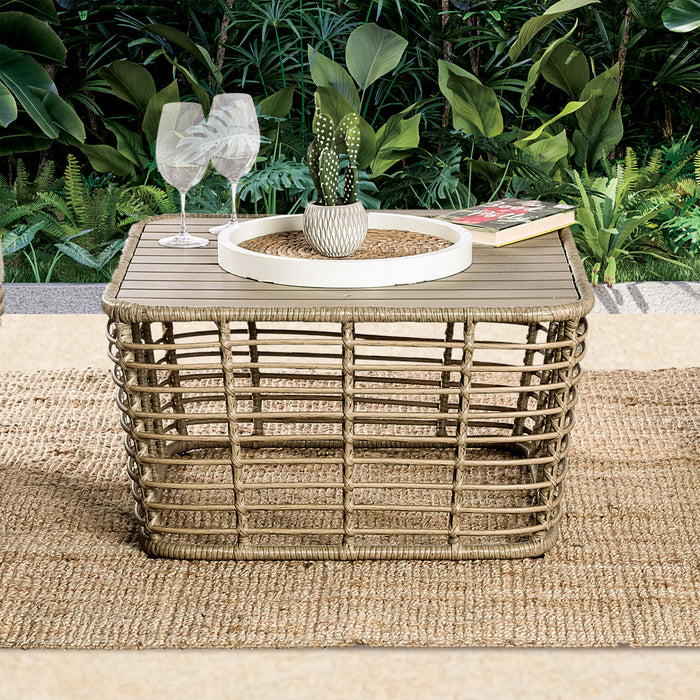 Juego de muebles de exterior de 4 piezas con sofá de dos plazas, conjunto de conversación de cuerda para patio con cojines para patio, piscina y jardín.