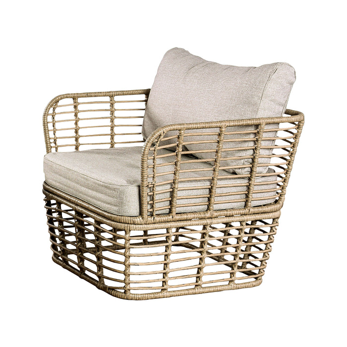Juego de muebles de exterior de 4 piezas con sofá de dos plazas, conjunto de conversación de cuerda para patio con cojines para patio, piscina y jardín.