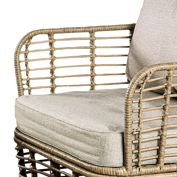Juego de muebles de exterior de 4 piezas con sofá de dos plazas, conjunto de conversación de cuerda para patio con cojines para patio, piscina y jardín.